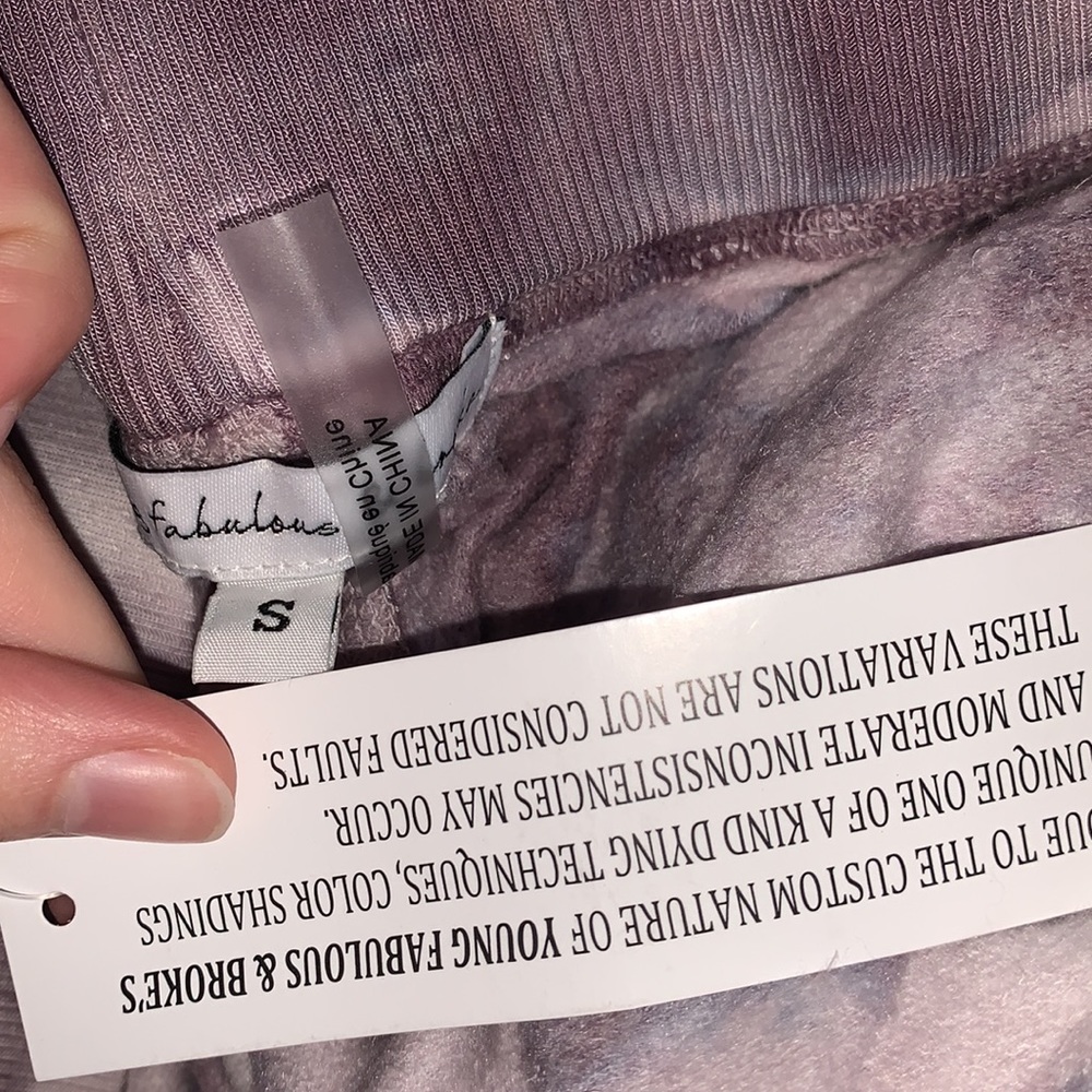 Young Fabulous and Broke |  Lavender Comfy Lounge Tie Dye Joggers - Picture 6 of 8